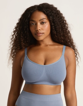 Full Bust Wireless Bra - Dusty Blue adults' Supportive Padding