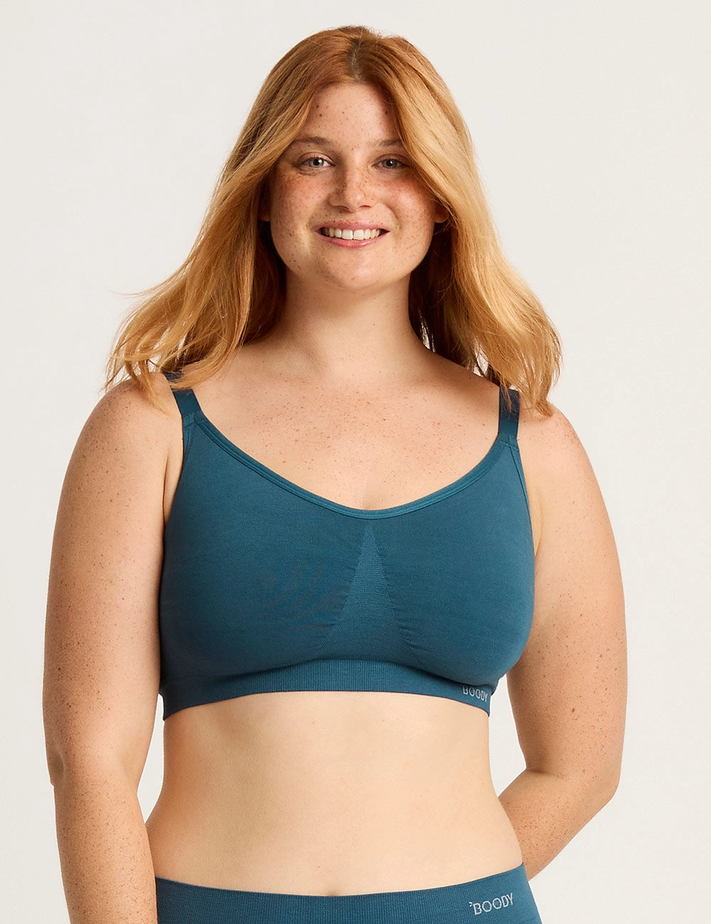 Full Bust Wireless Bra - Teal Windproof seams Lace