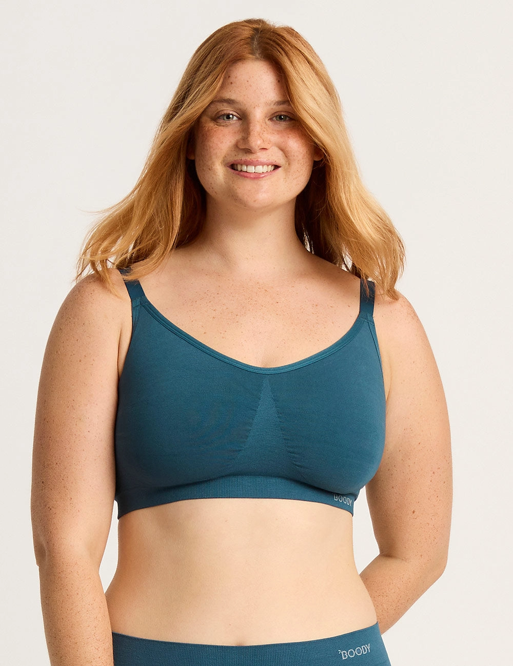Loose fit seams cross-training Full Bust Wireless Bra - Teal