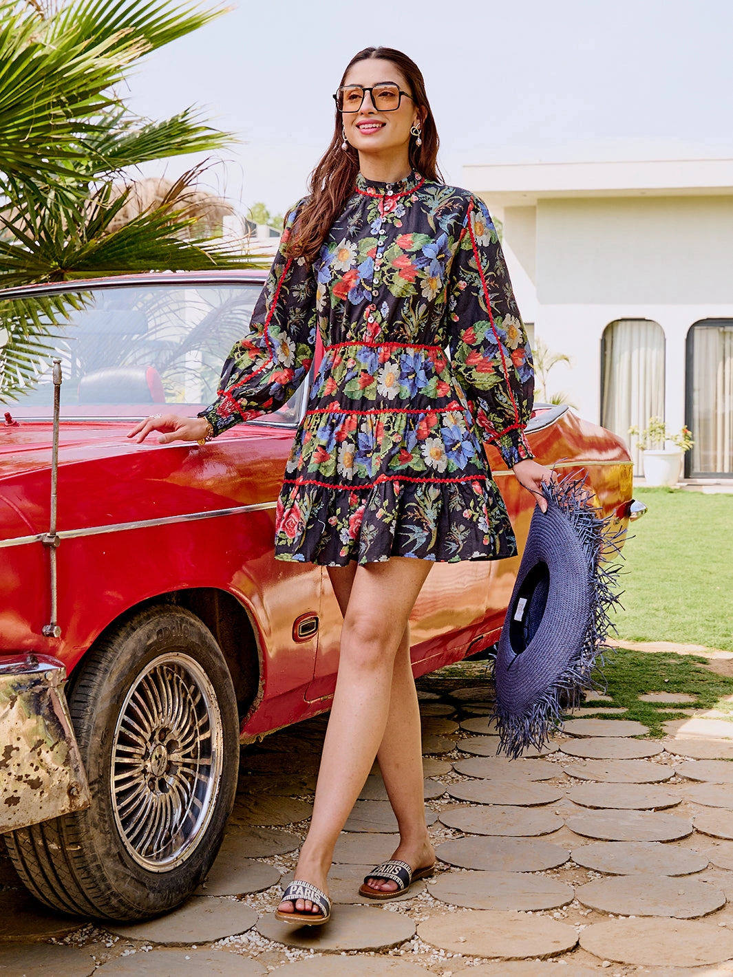 Smart Vibe Laura Cross Stitch Cotton Dress