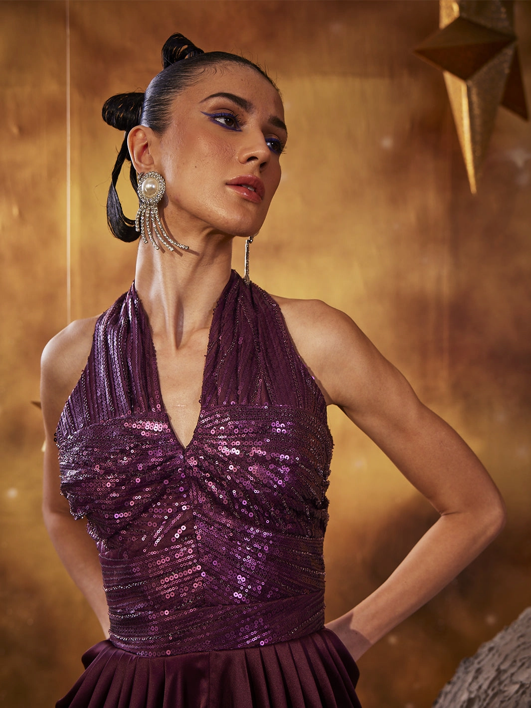 Wedding-Guest Vibrant Waist Fit GALACTIC QUEEN GOWN