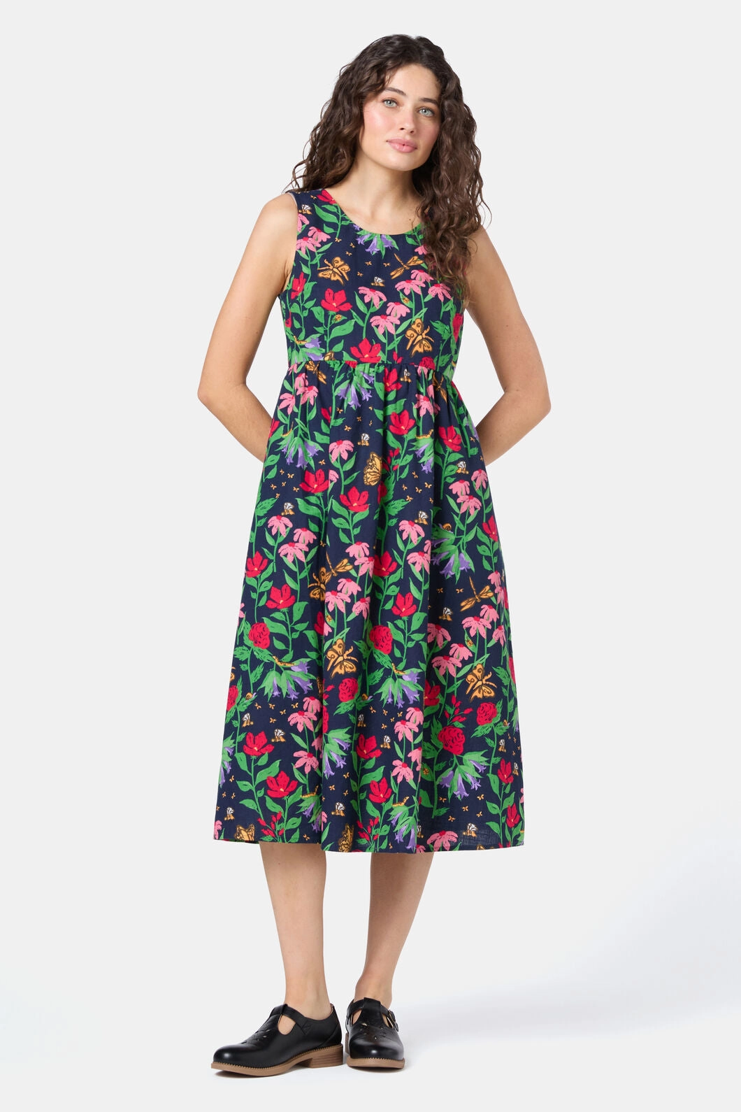 Garden Party Midi Dress Day-To-Night Wear Easy Pick
