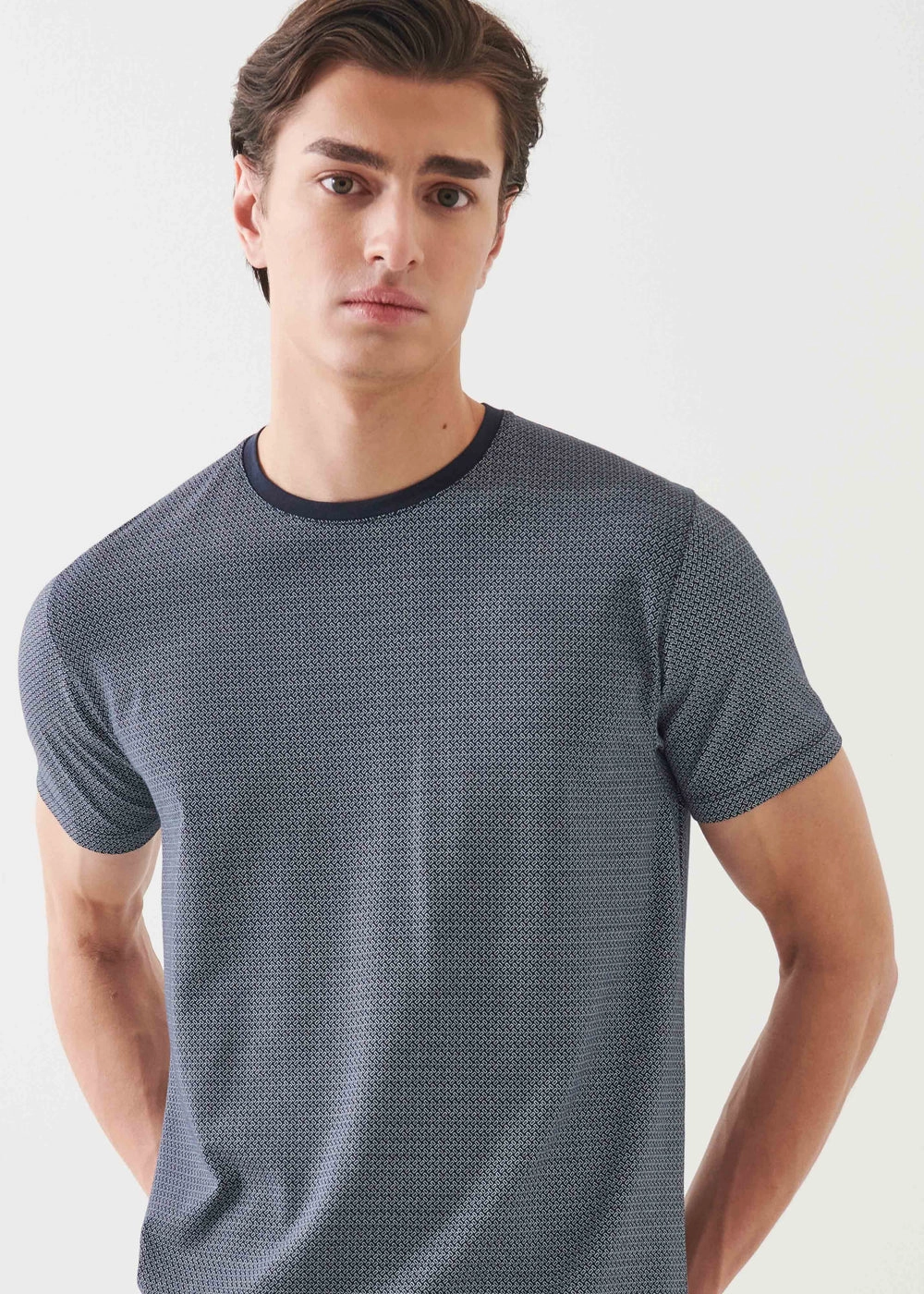 Low Maintenance GEO RECTANGLE ALL OVER PRINT CREW TEE