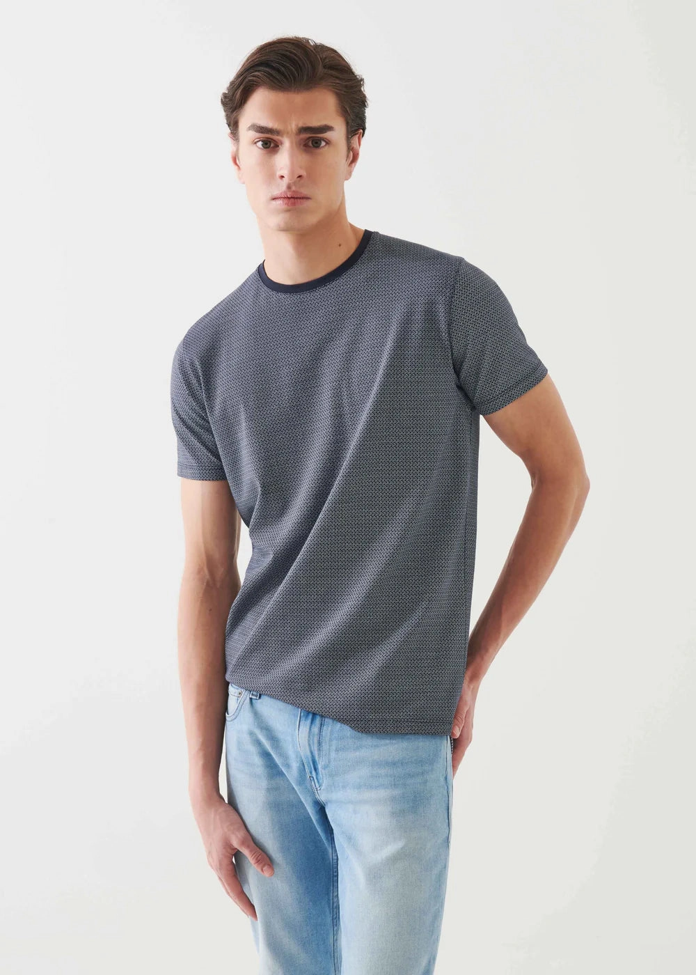 Soft Touch GEO RECTANGLE ALL OVER PRINT CREW TEE