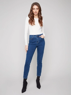 Claudia Slim Leg Jeans - Indigo Outdoor Fashion Vibrant Fashion Lover