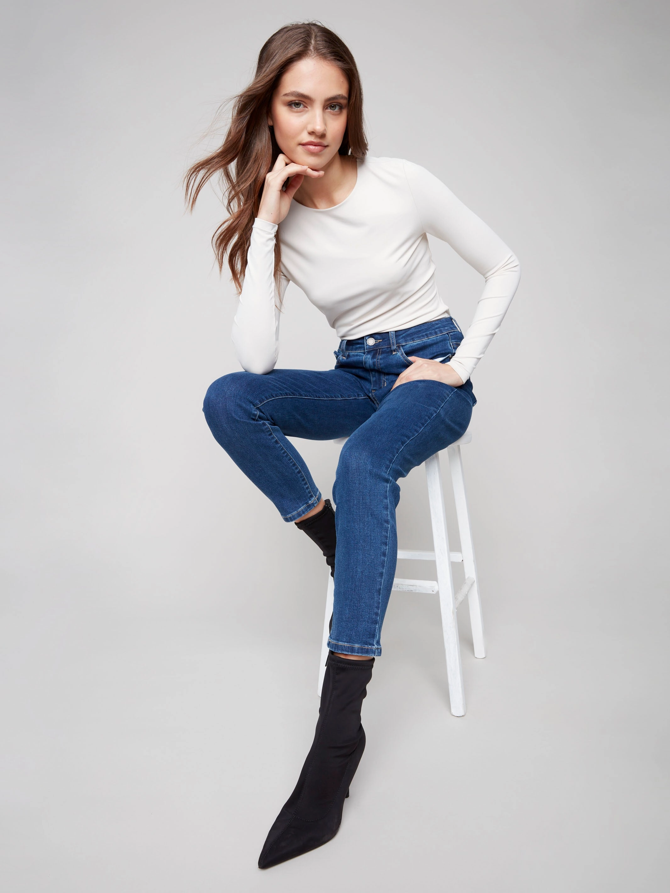 Claudia Slim Leg Jeans - Indigo Daily Basic Fashion Lover Outdoor Enthusiast