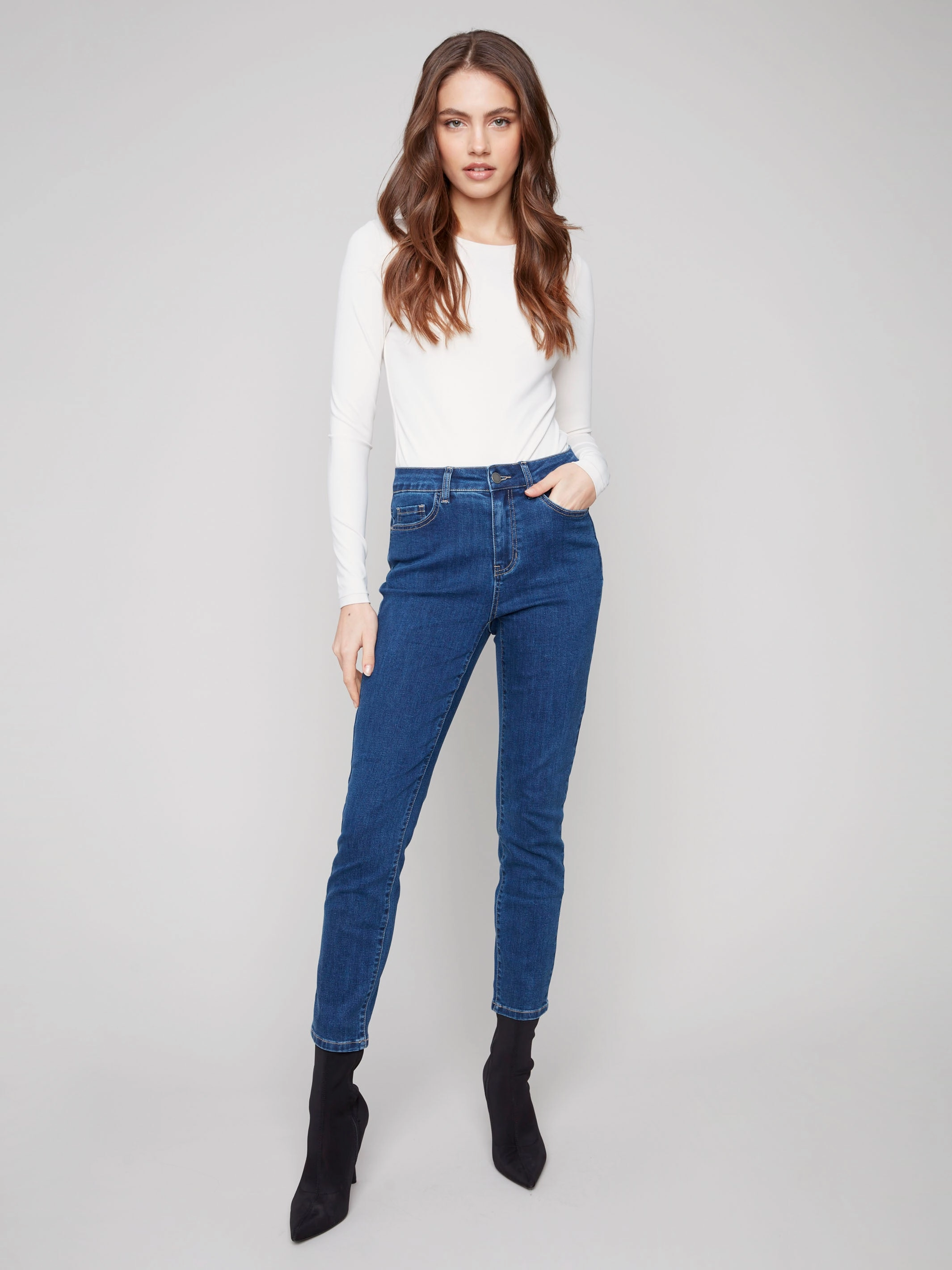 Claudia Slim Leg Jeans - Indigo Outdoor Fashion Vibrant Fashion Lover