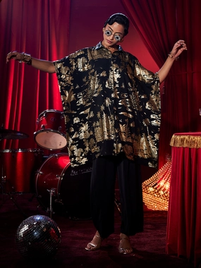 Gold Muse Kaftan Shirt Pure Lines Layered Design