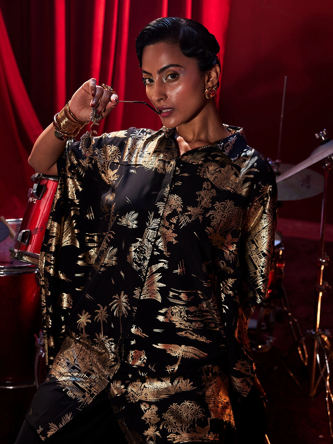 Breezy Fit Gold Muse Kaftan Shirt