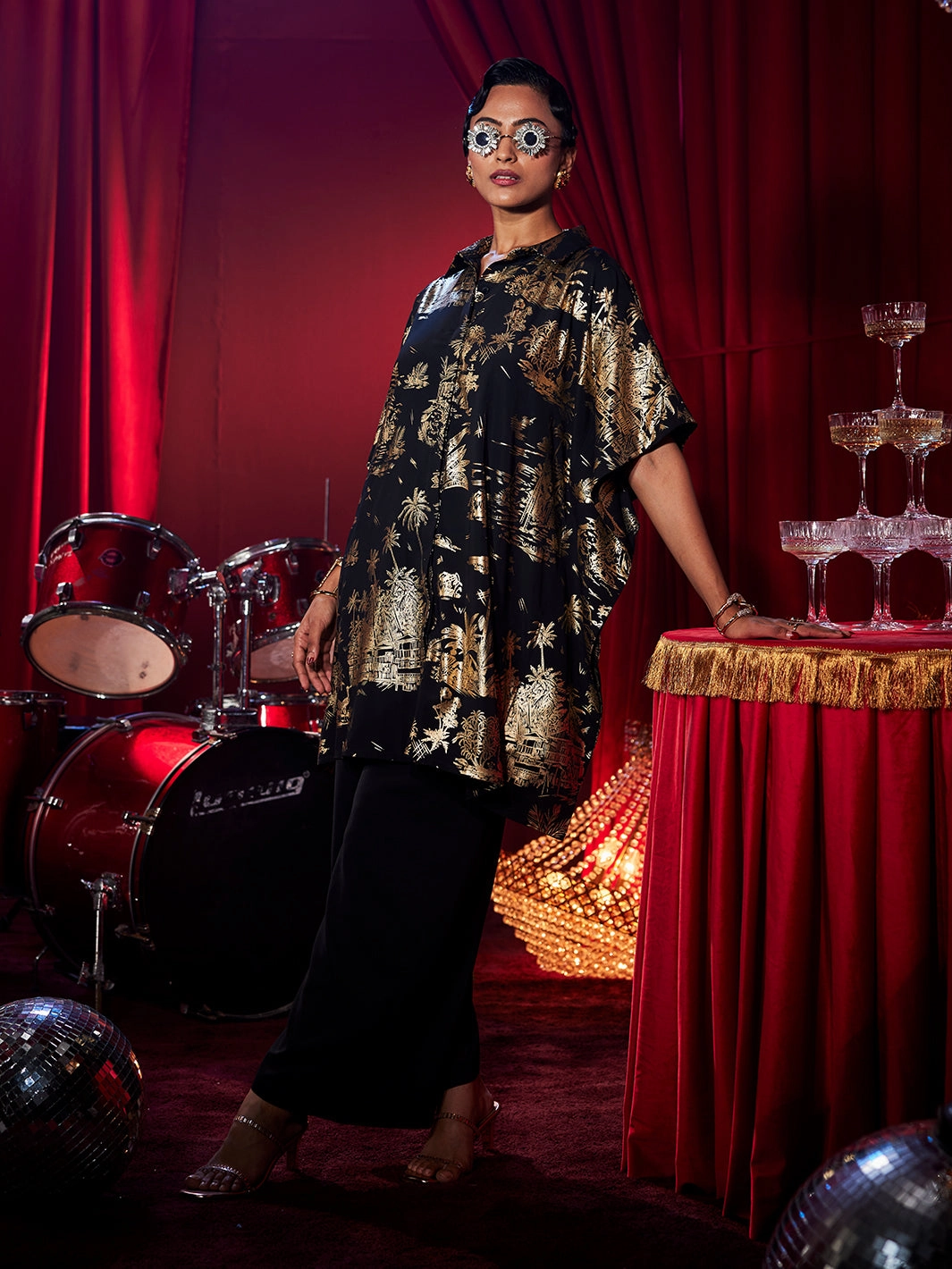 Gold Muse Kaftan Shirt Flow Ready