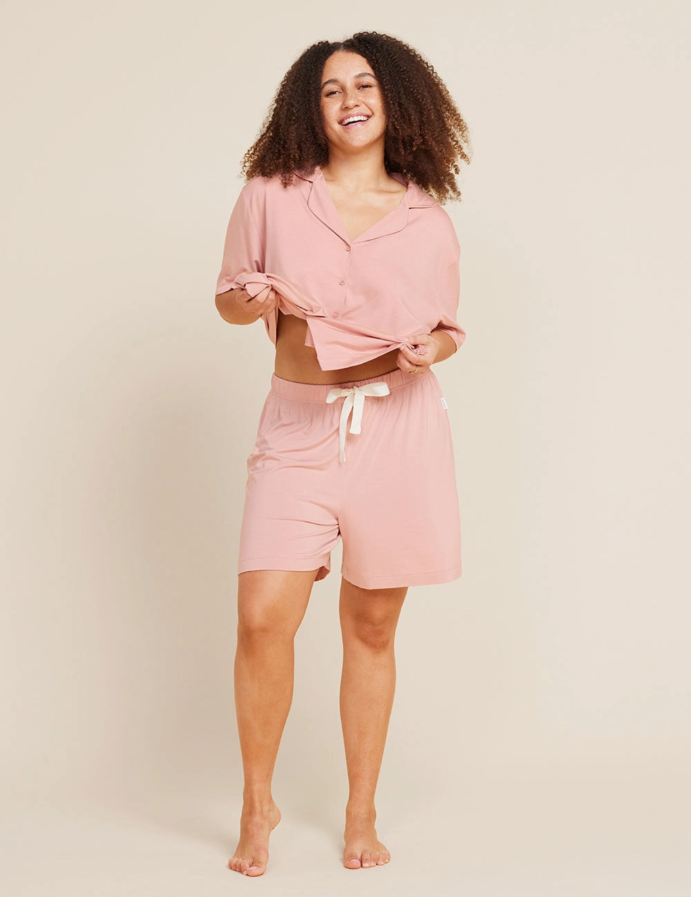 Classic Shirt Play Mode Goodnight Long Sleep Short - Dusty Pink