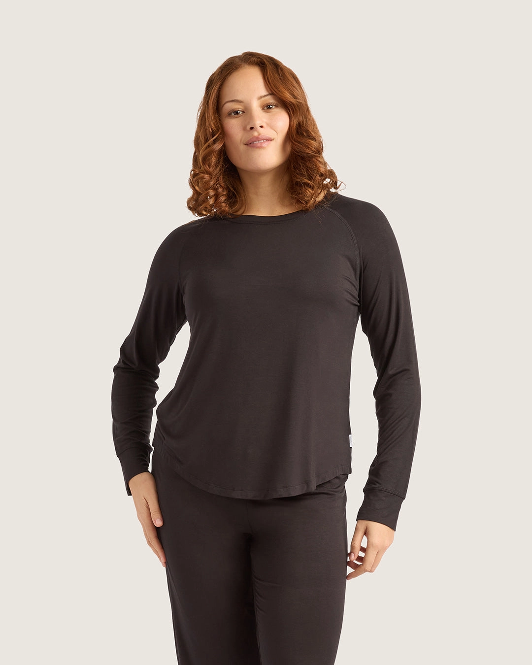 VersatileStyle Goodnight Raglan Sleep Top - Black