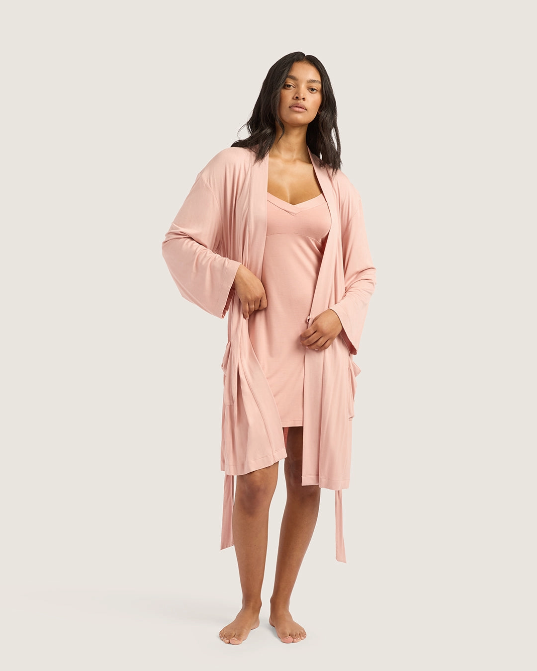 Goodnight Robe - Dusty Pink Winter Wear AdjustableHemline
