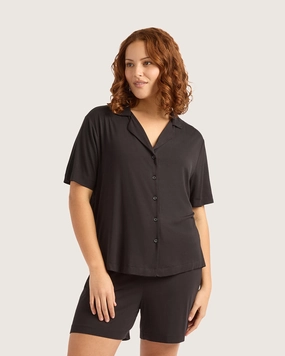 Goodnight Short Sleeve Sleep Shirt - Black Jewel tone