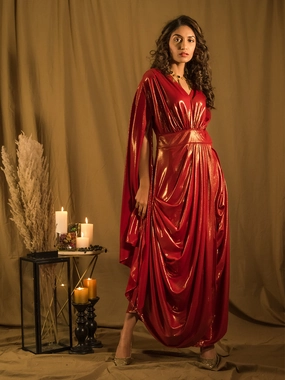 Layered Movement Cozy Layer Le Bain RED Metallic Gown
