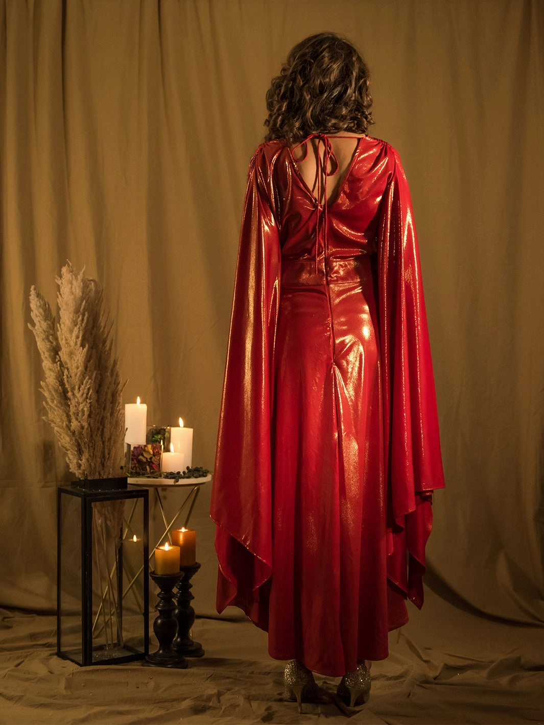 Warm Season Le Bain RED Metallic Gown