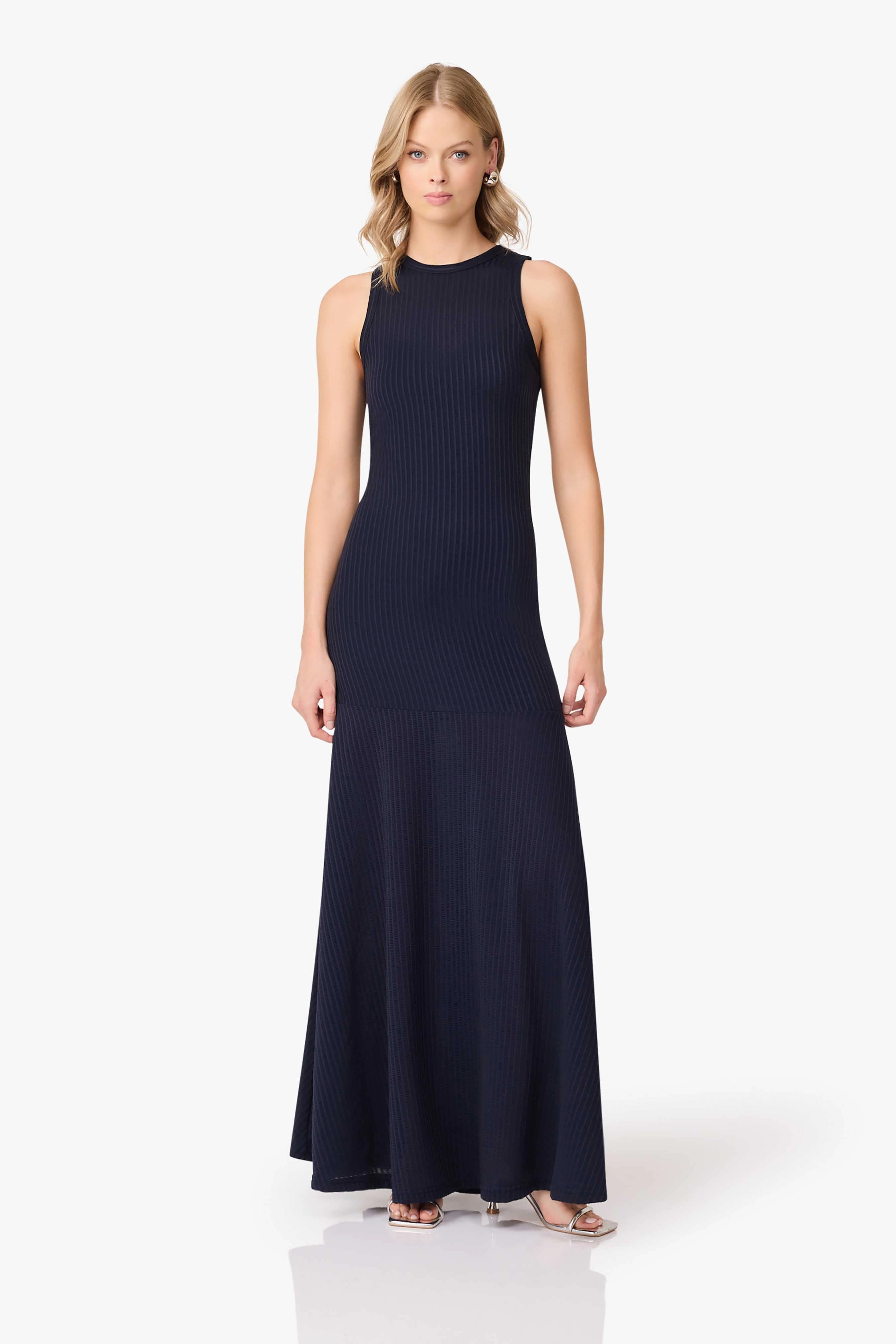 Classic wrap dress Work Look CURAAE Melody Maxi Dress in Navy