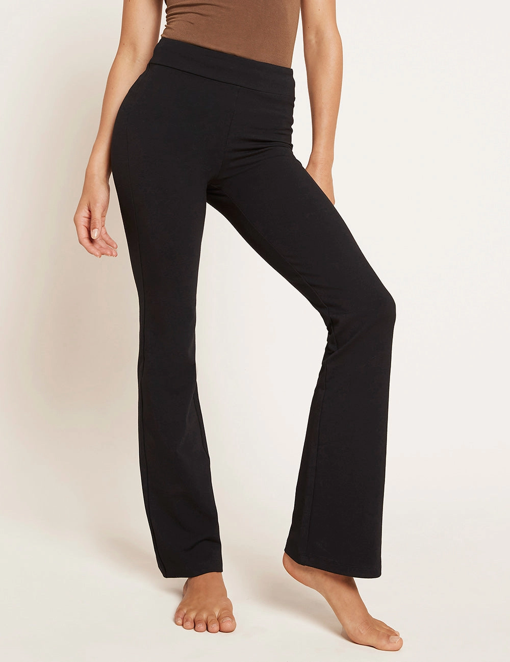 Easy Tunic High Waist Flare Pants - Black