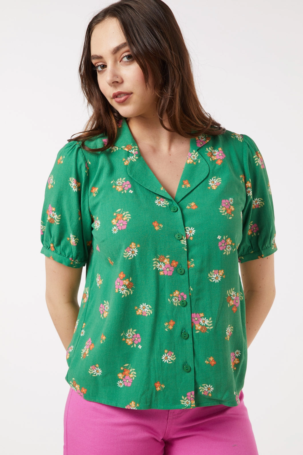 Ziva Floral Shirt Elegant Look ReflectiveDetails