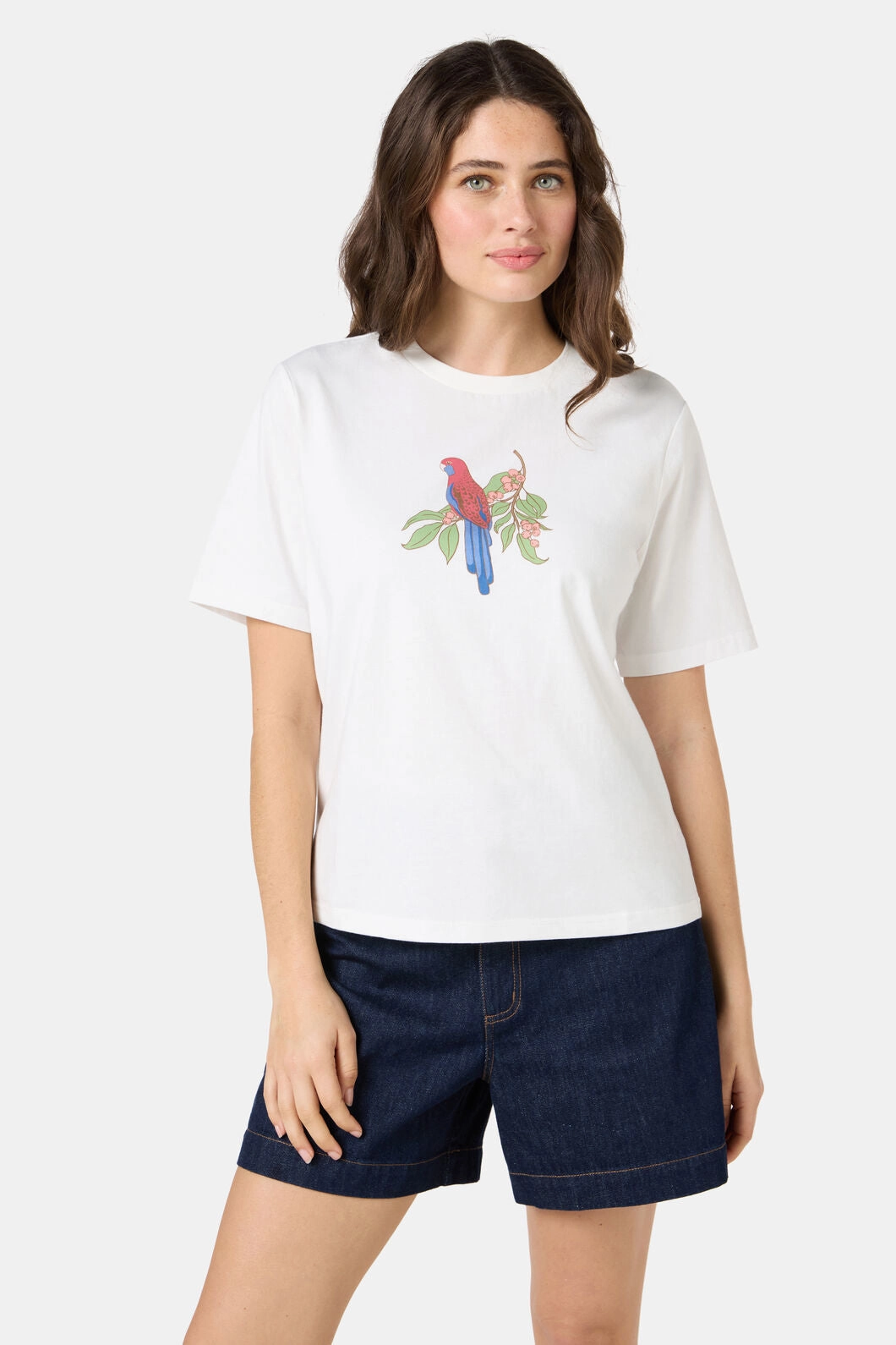 Rosella Printed Relaxed Tee ReflectiveTrim WrinkleResistant