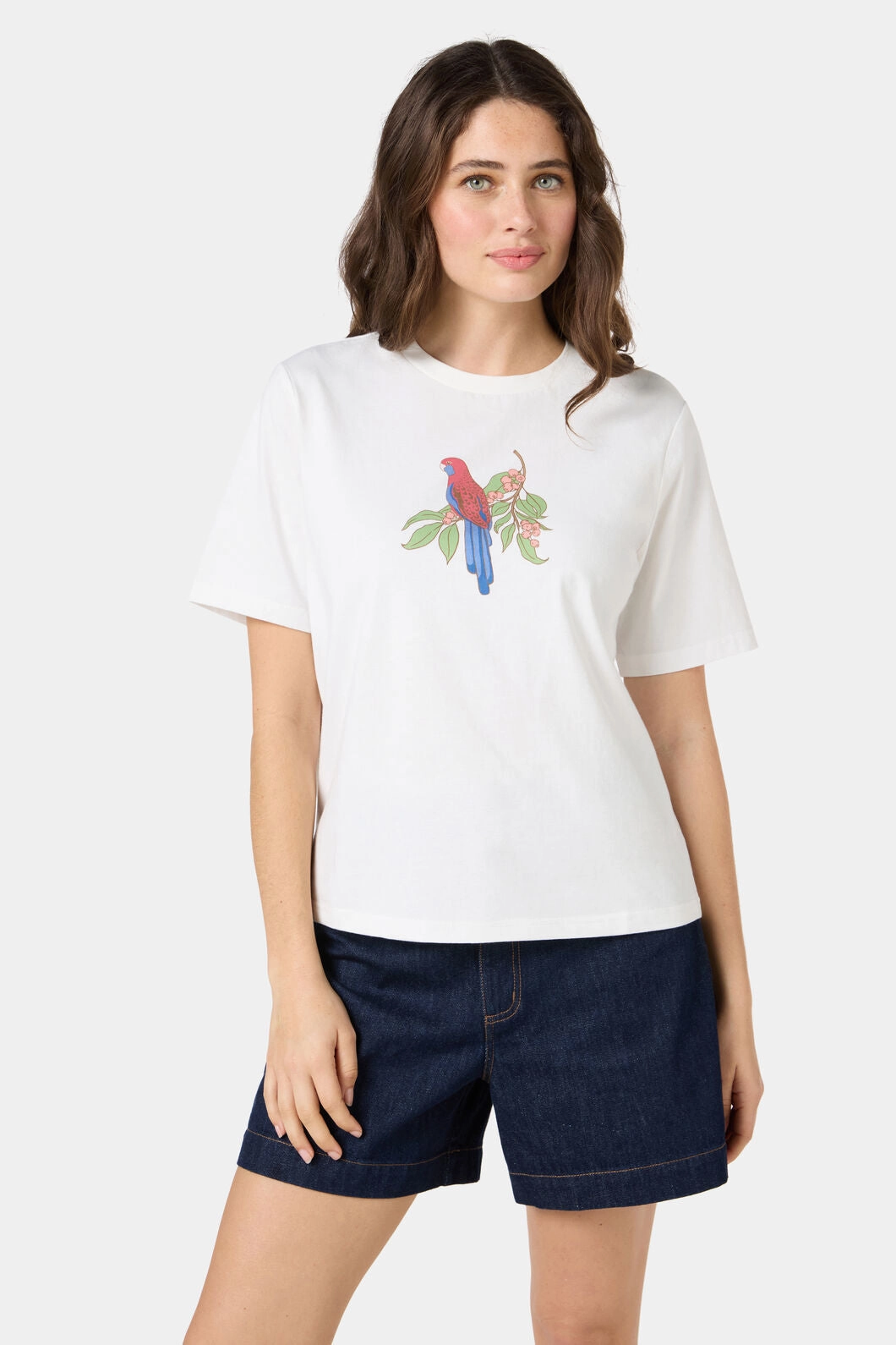 Rosella Printed Relaxed Tee Breathable mesh BlendMaterials