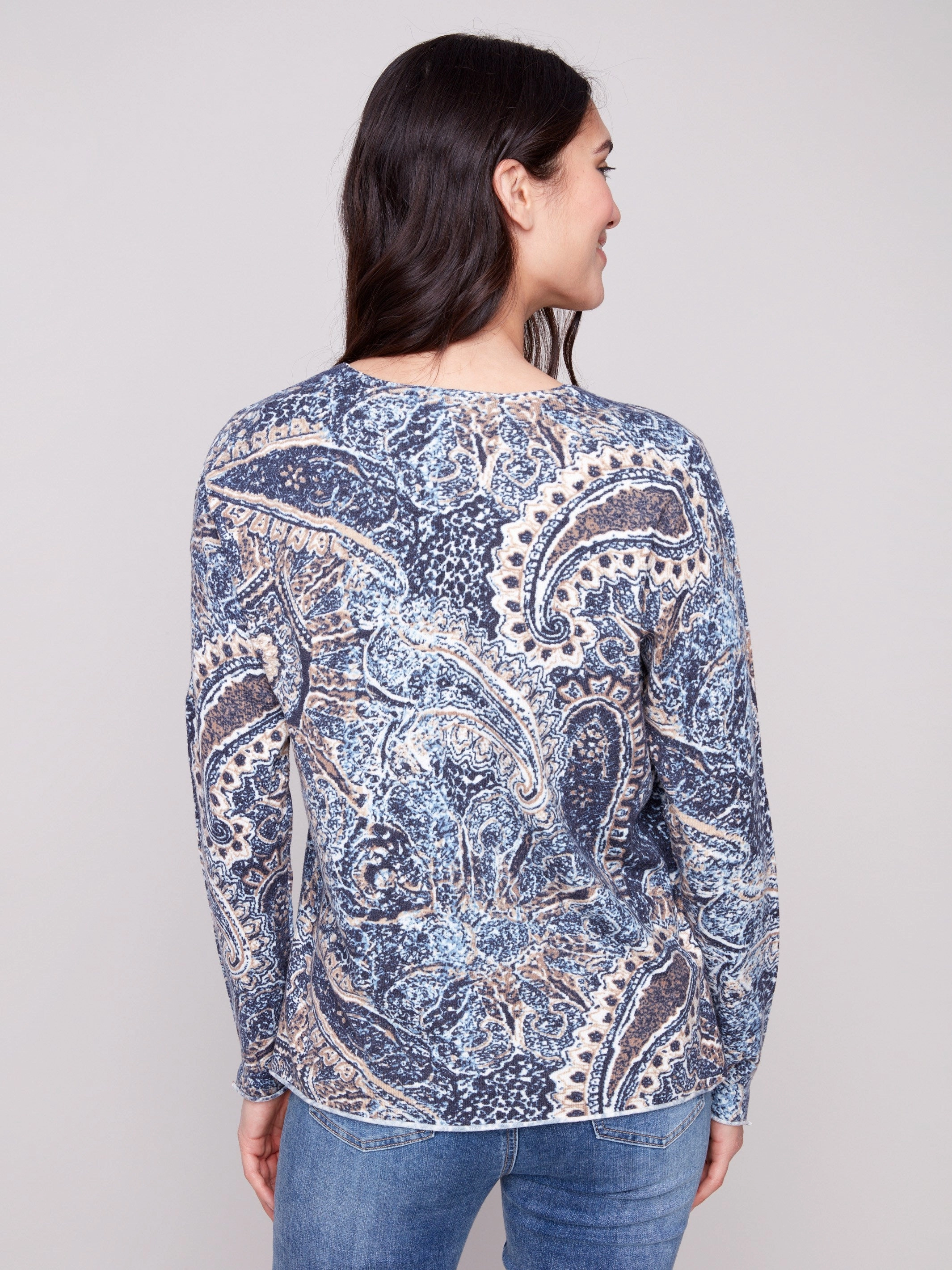 Printed V-Neck Sweater - Bohemian Home Relaxation Multiple colors