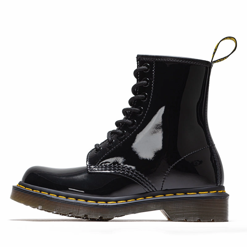 Premium Material Mud Resistant Outdoor Trek Women's Dr. Martens 1460 - Black Patent Lamper