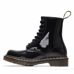 Premium Material Mud Resistant Outdoor Trek Women's Dr. Martens 1460 - Black Patent Lamper