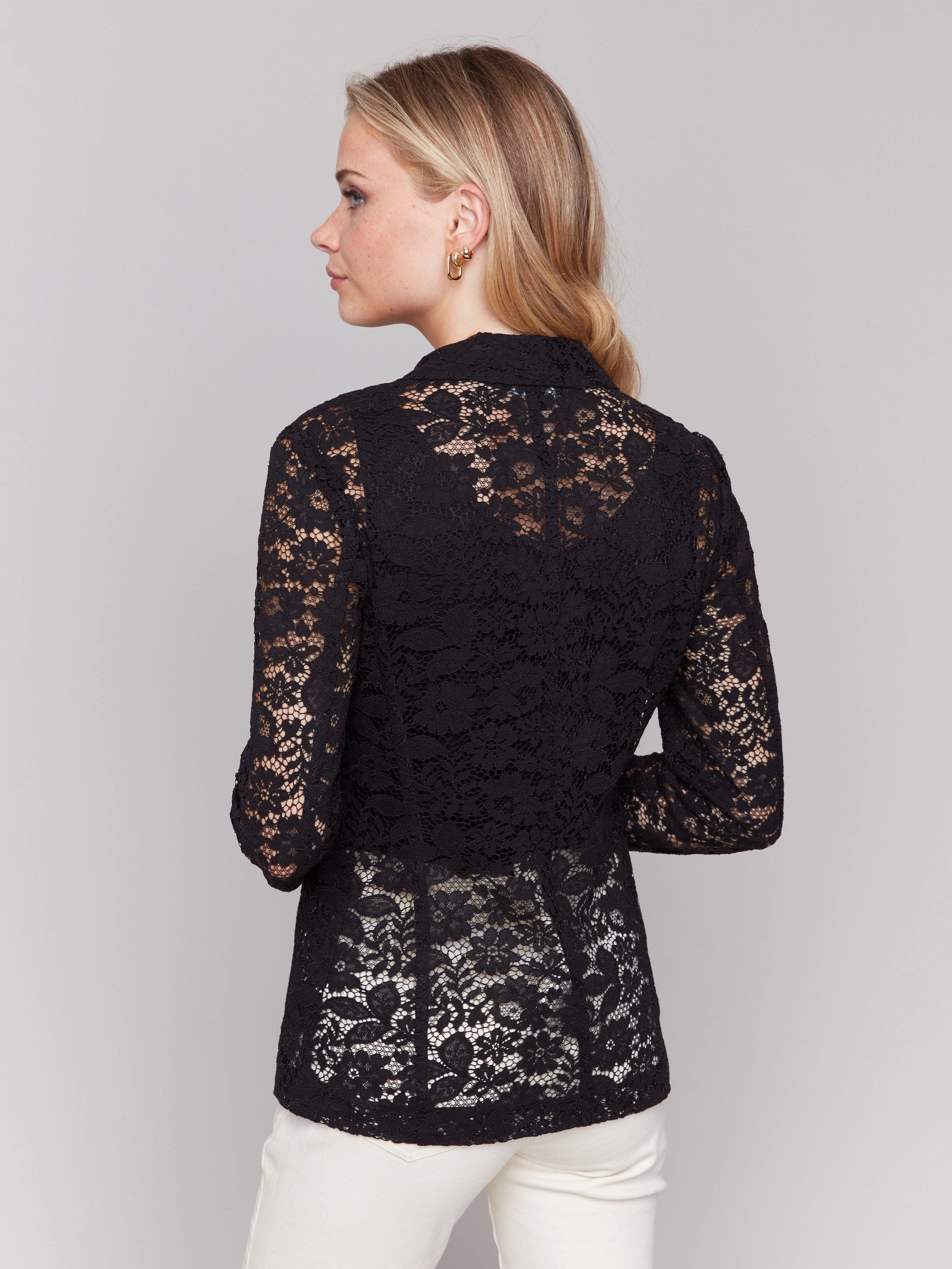 Lace Blazer - Black Refined Casual
