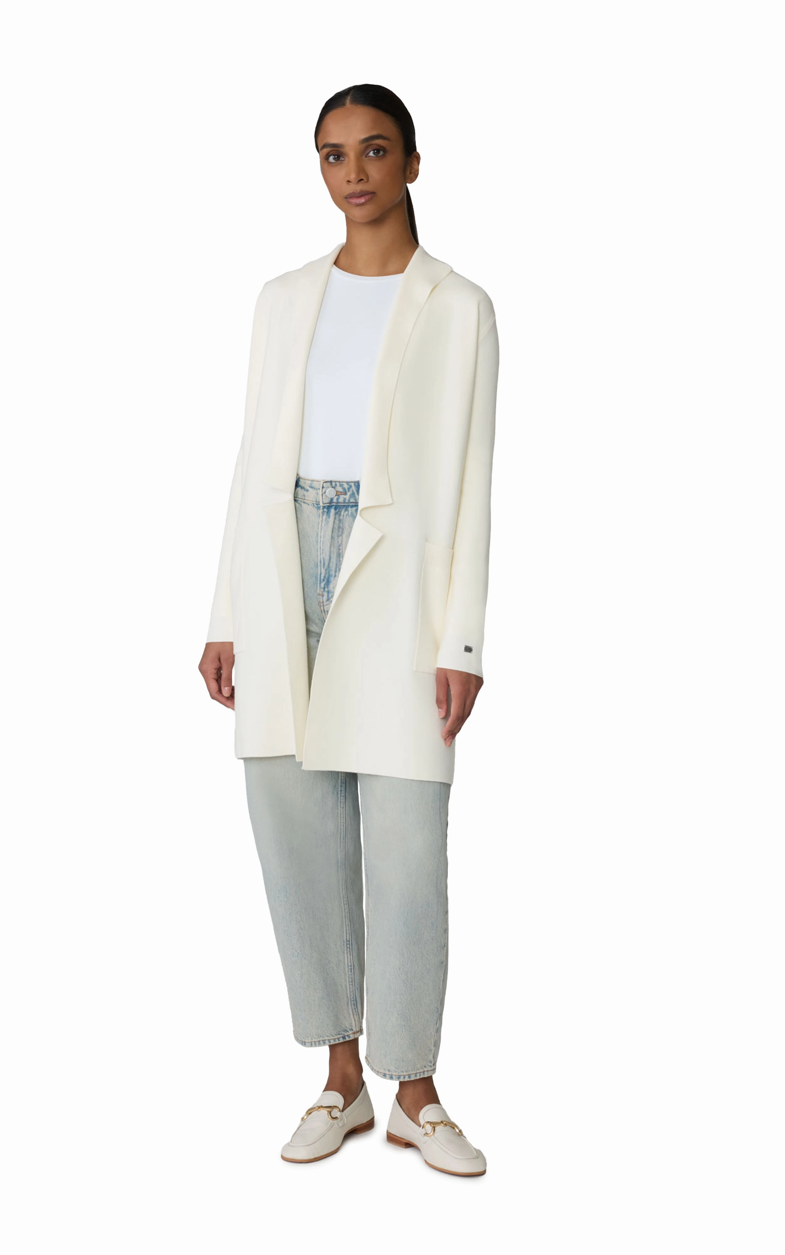 Stylish Protection BENELA MID LENGTH SPLIT LAPEL COATIGAN