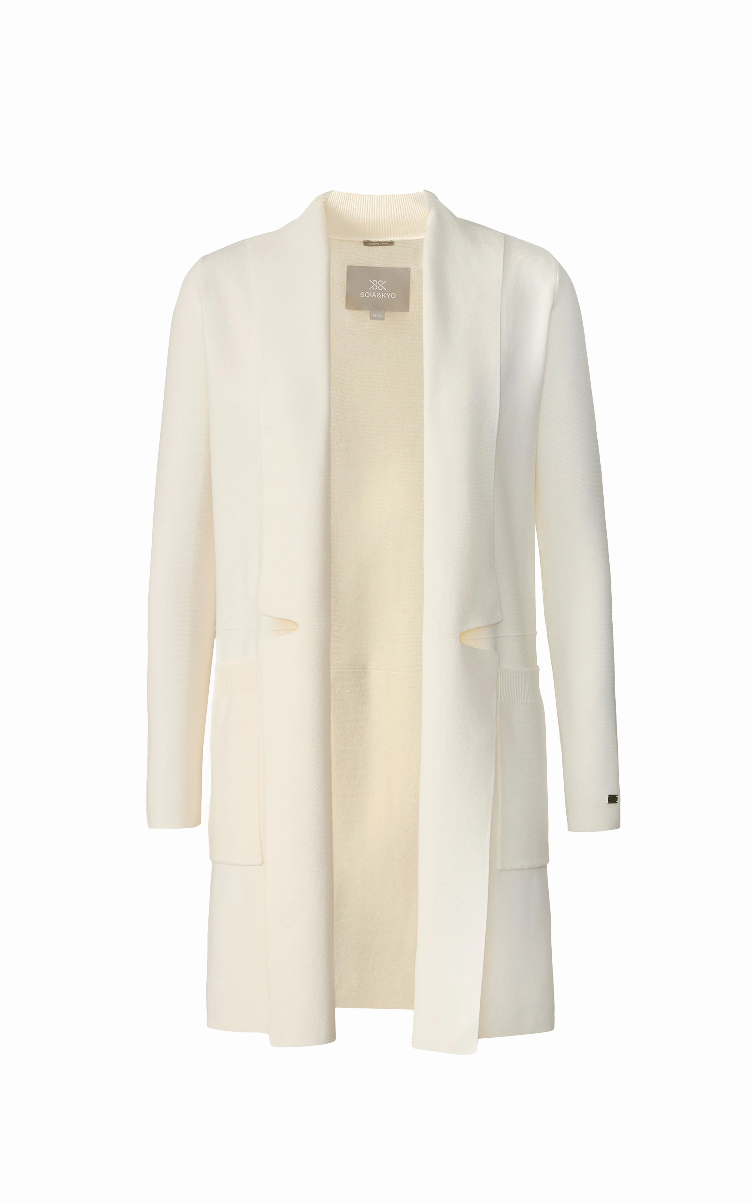 BENELA MID LENGTH SPLIT LAPEL COATIGAN Matte Tone DoubleLayered