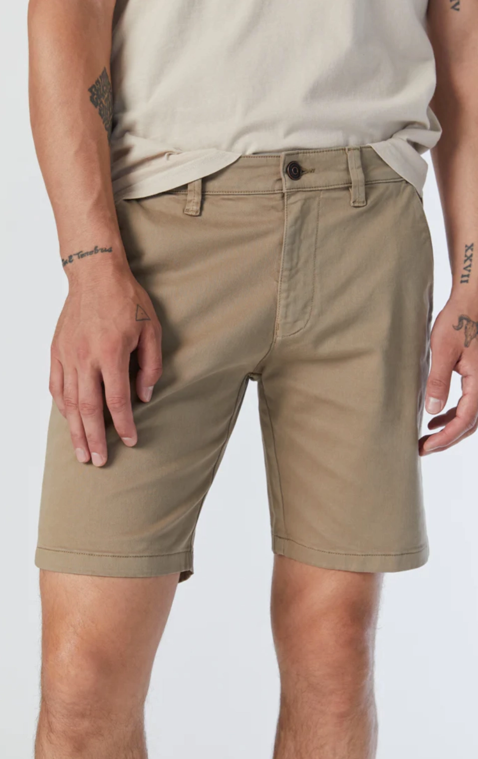 EcoFriendlyDye JACOB CROP GREIGE TWILL SHORTS