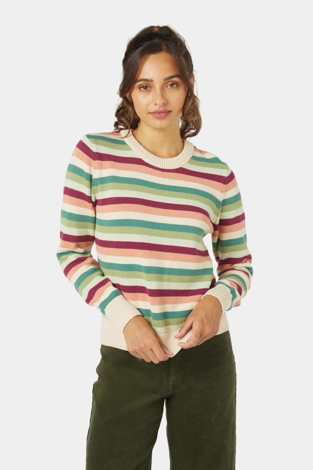 Joy Stripe Sweater Comfortable knit piece Knit texture