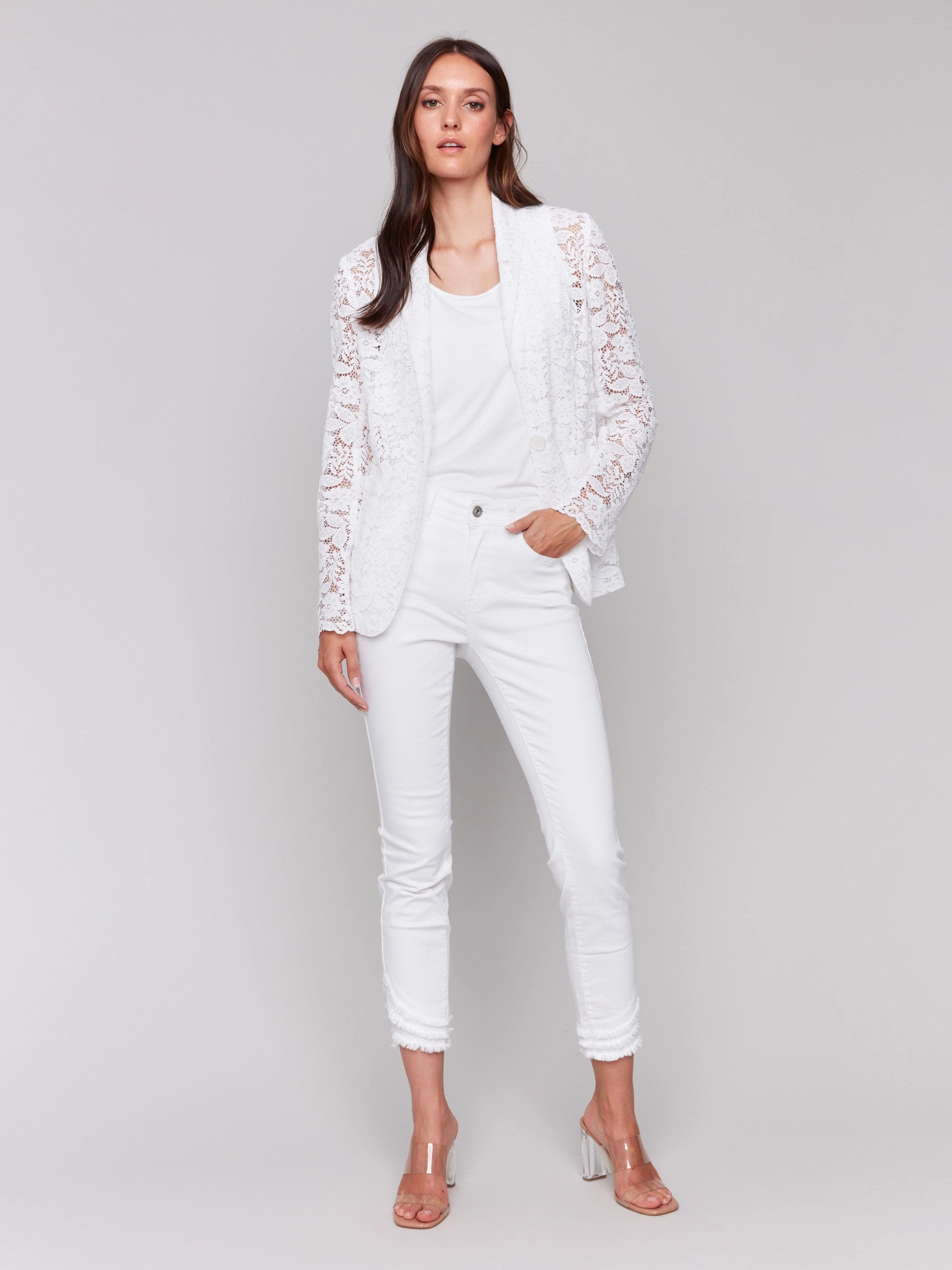 Lace Blazer - White Stain Proof Anti Slip Shoulder Pads