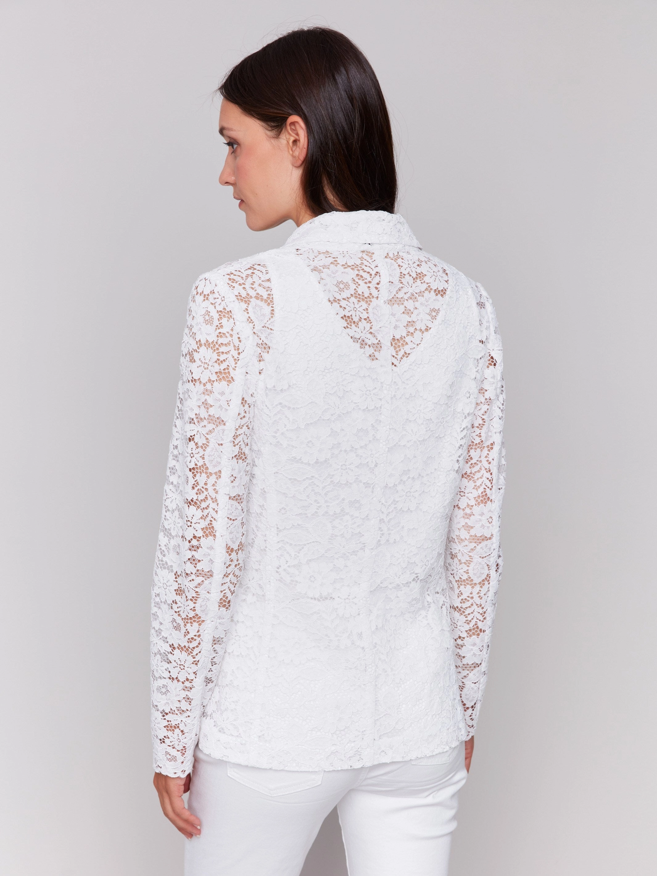 Lace Blazer - White Reflective accents All Weather Performance