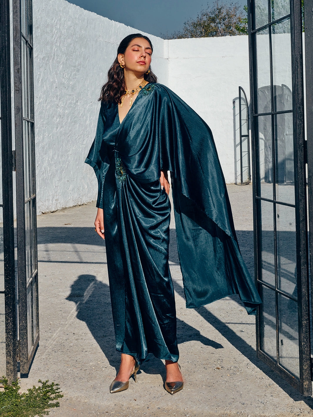 JADE DRAPE GOWN Neutral Aesthetic