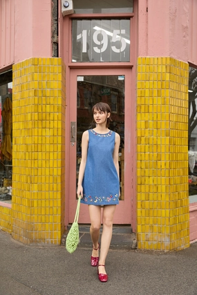 Libby Bee Denim Shift Dress Urban Look