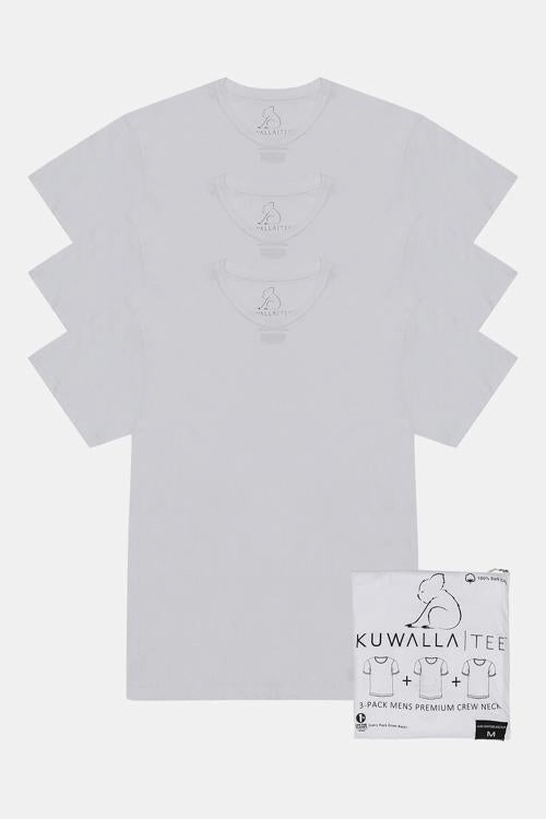 QuickDry Texture WHITE CREW NECK TEES 3 PACK