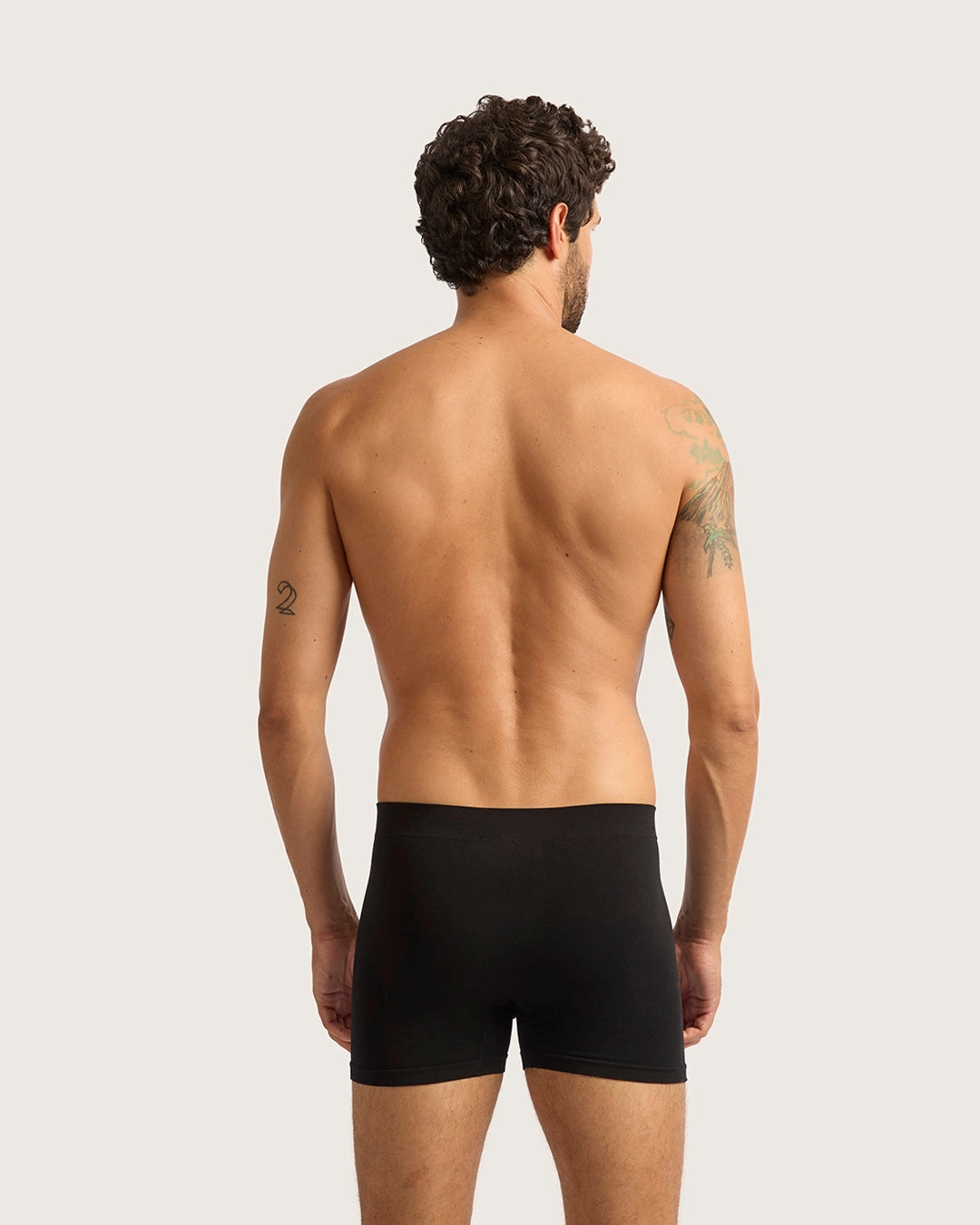 Effortless Style Lightweight Weave Men's Seamfree Boxer Briefs - Black