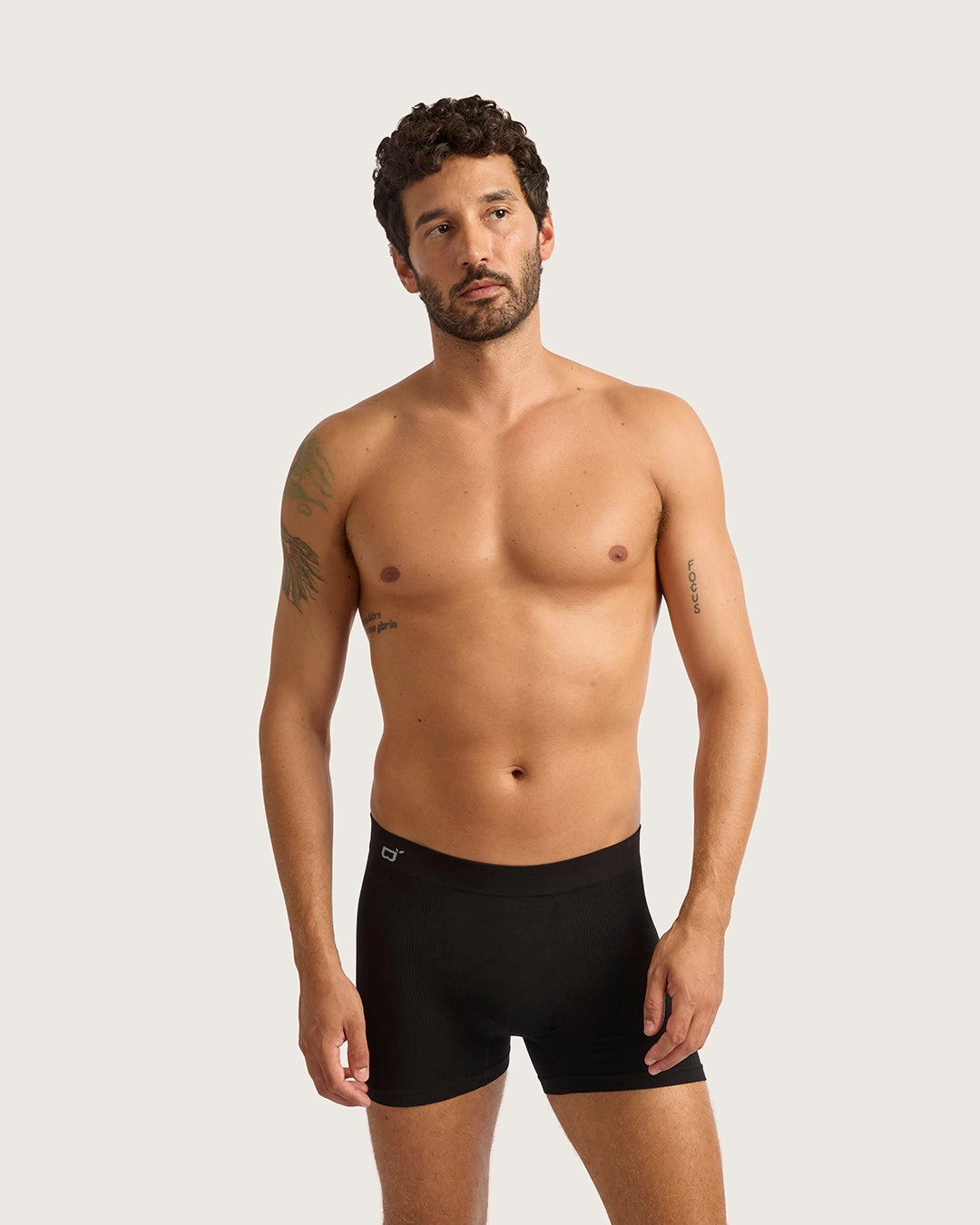 Daily Wear Lightweight Weave Men's Seamfree Boxer Briefs - Black