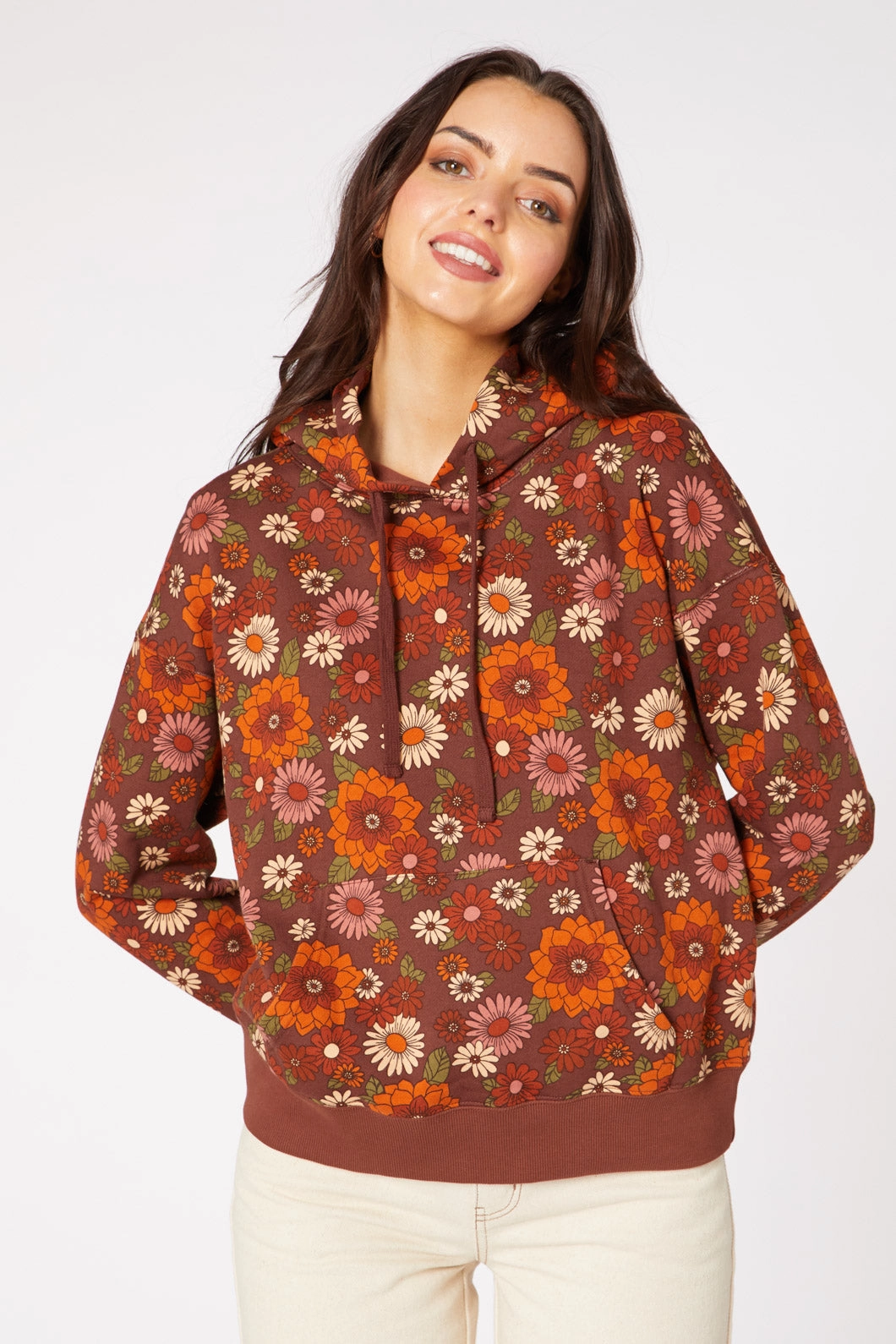 Knit Wearable Lindy70S Floral Track Hoodie