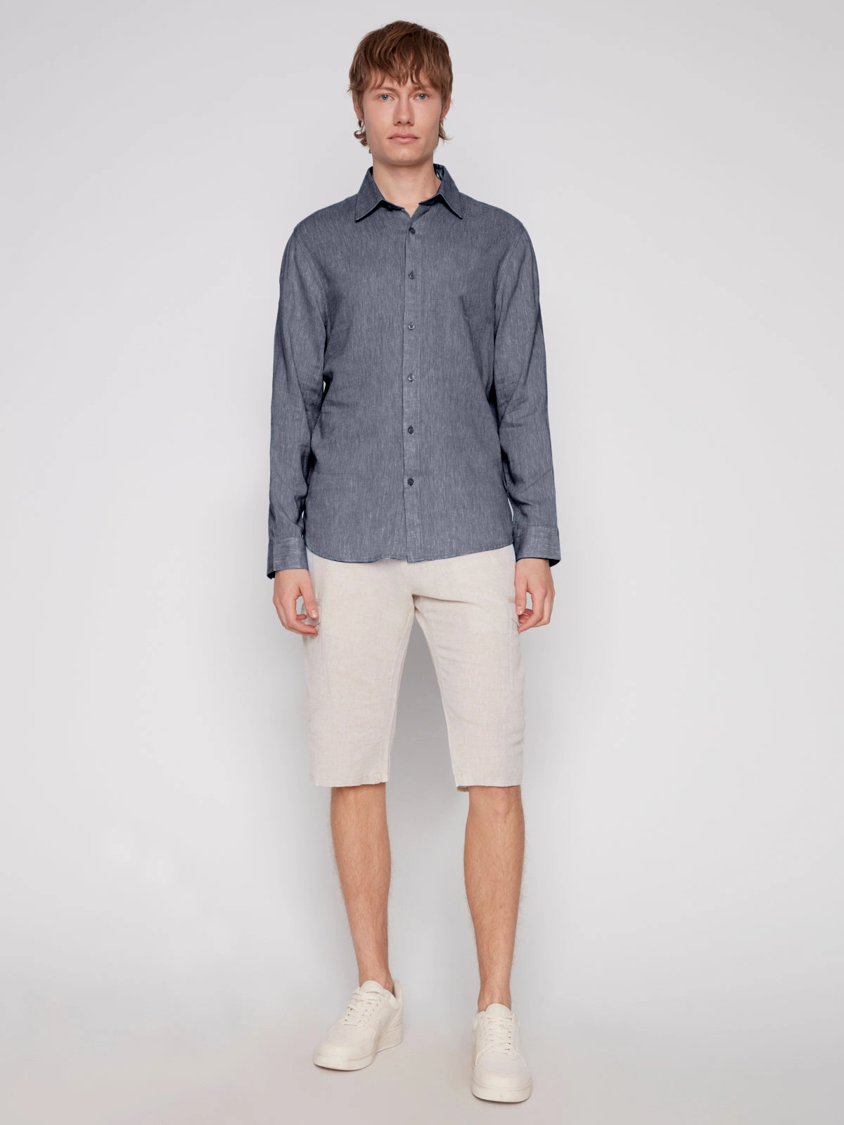 Mind Ease UV Protection LINEN BLEND LONG SLEEVE SHIRT