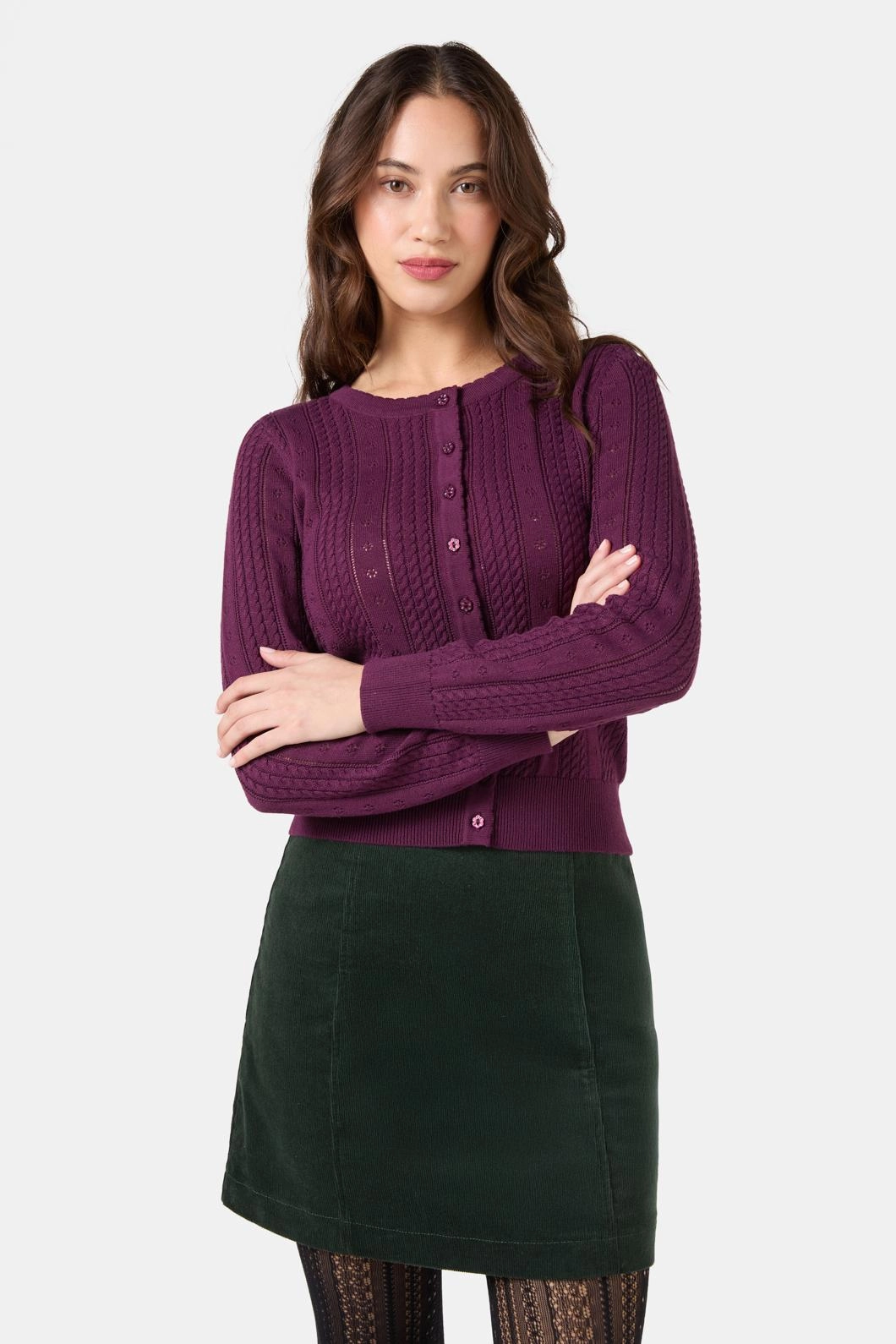 Lisa Pointelle Cardigan Warm Fit