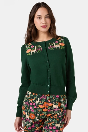 Cozy Design Llama Embroidered Cardigan