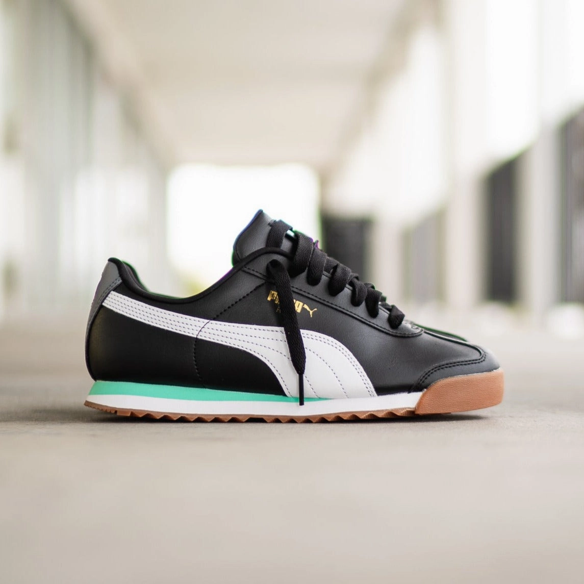 Men's Puma Roma Basic (Black/White/Mint) Quick Motion Air Channels