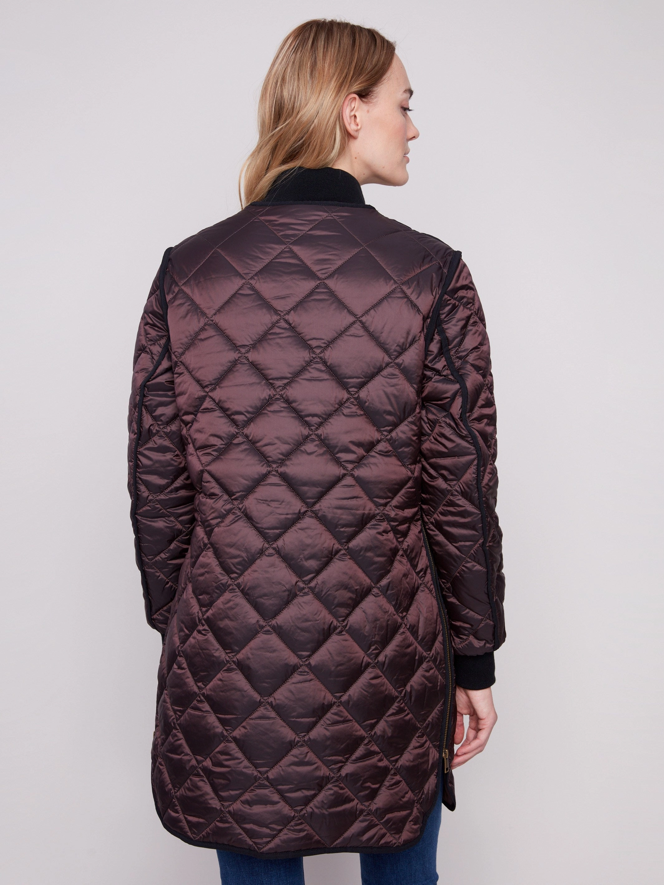 Loose Fit Cold Climate Long Quilted Puffer Jacket - Mocha