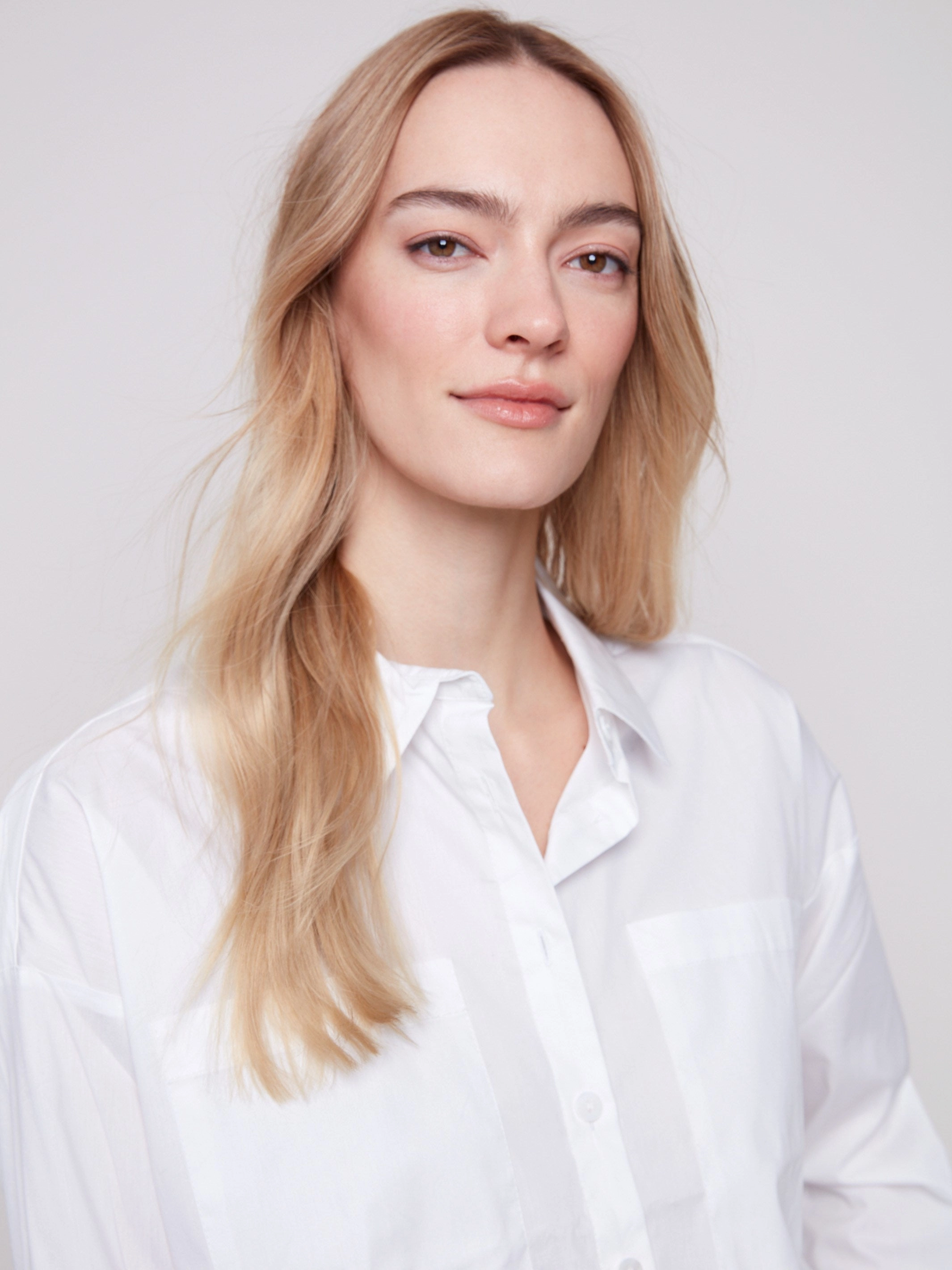 Teenager Bus stop Loose Poplin Shirt - White