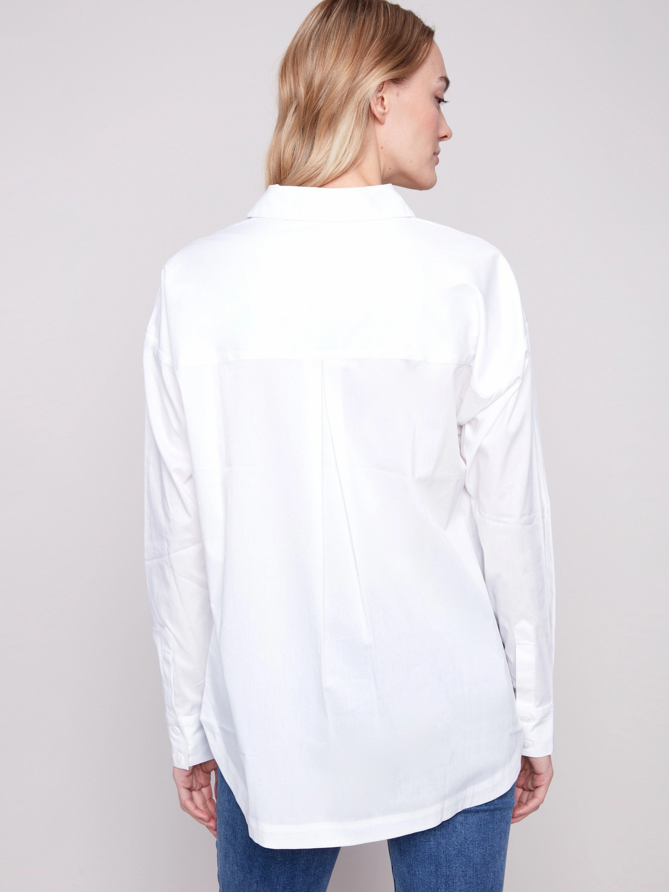Loose Poplin Shirt - White watch
