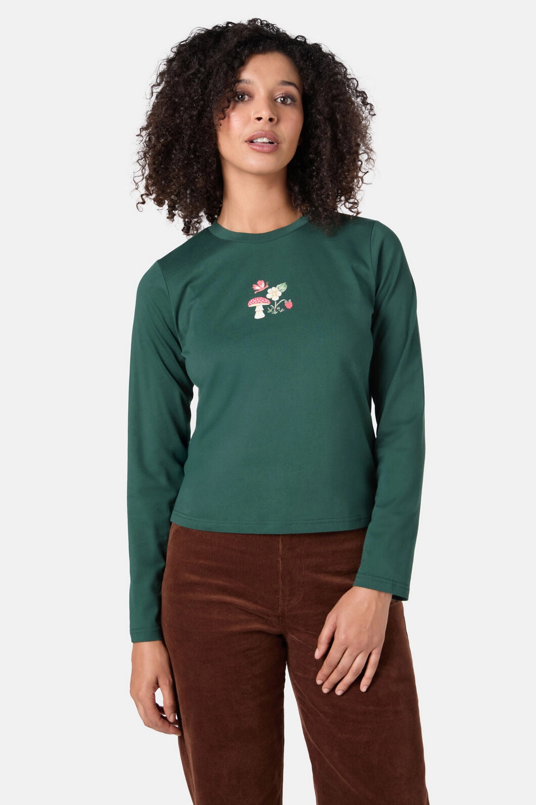 All Season Wear Fabric Comfortable Look Mushroom Long Sleeve Tee