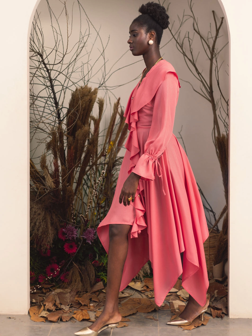 Lucina Dress Asymmetric-Neck